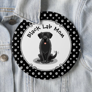 Black Lab Mom (Labrador Retriever Mom) Cute Dog 6 Cm Round Badge
