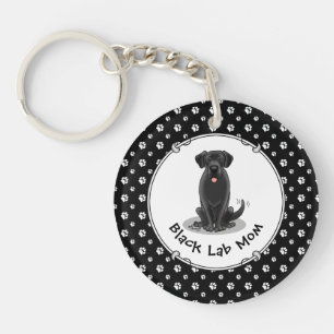 Black Lab Mom (Labrador Retriever Mom) Dog Mom Key Ring