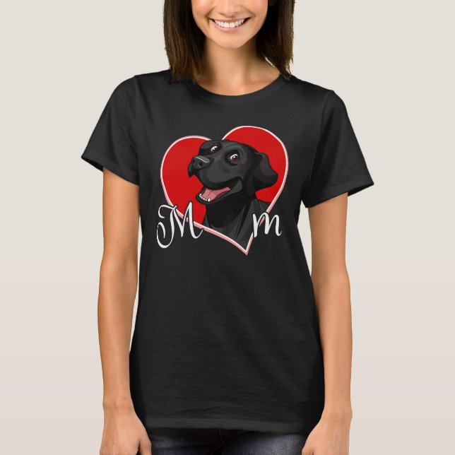 Black Lab Mum Labrador Mama Masks Black Lab Mama T-Shirt (Front)