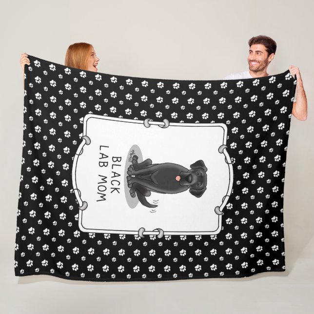 Black Lab Mum (Labrador Retriever Mum) Cute Dog Fleece Blanket (In Situ)