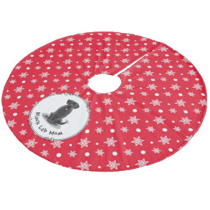Black Lab Mum (Labrador Retriever Mum) Cute Dog Fleece Tree Skirt