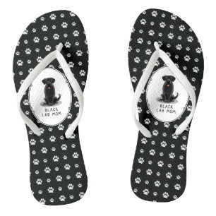 Black Lab Mum (Labrador Retriever Mum) Cute Dog Flip Flops