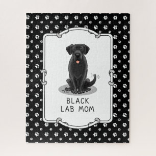 Black Lab Mum (Labrador Retriever Mum) Cute Dog Jigsaw Puzzle