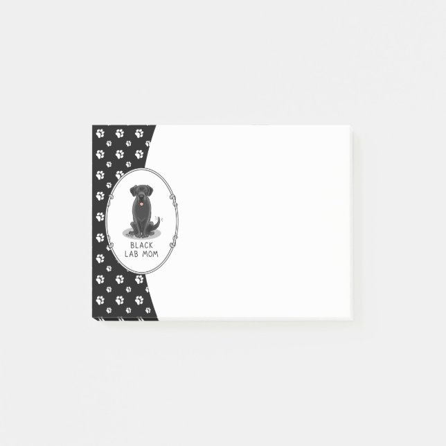 Black Lab Mum (Labrador Retriever Mum) Cute Dog Post-it Notes (Front)