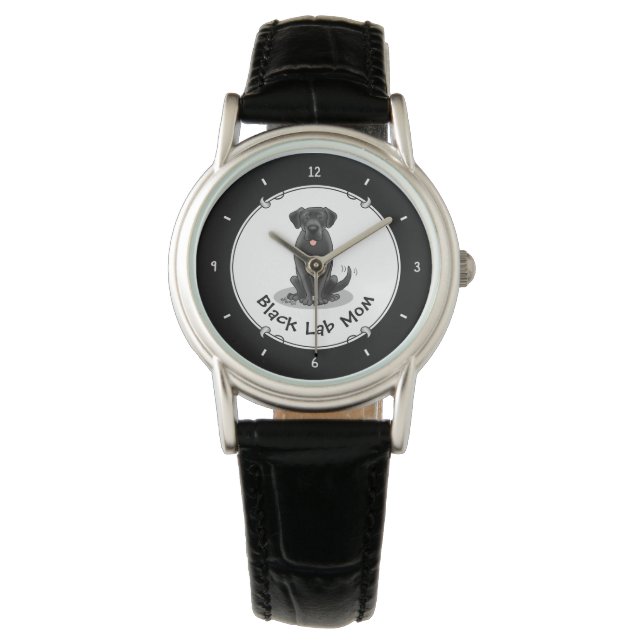 Black Lab Mum (Labrador Retriever Mum) Cute Dog Watch (Front)