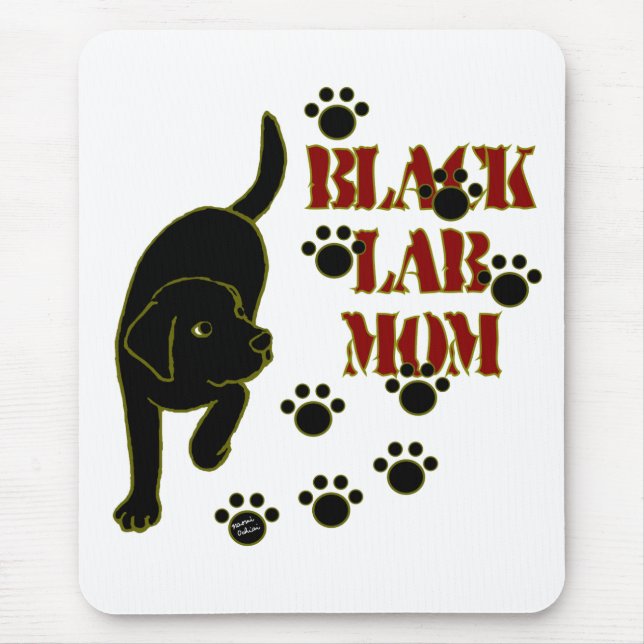 Black Lab Mum Mouse Mat (Front)