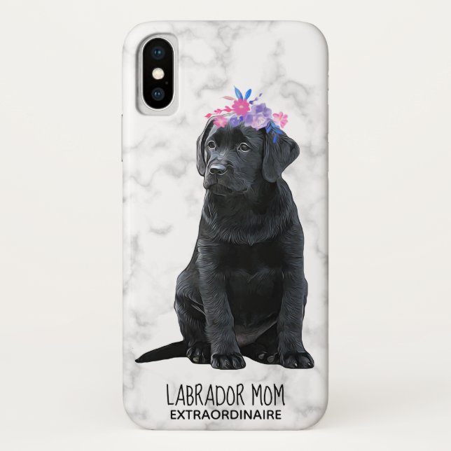Black Lab Mum Puppy Labrador Case-Mate iPhone Case (Back)