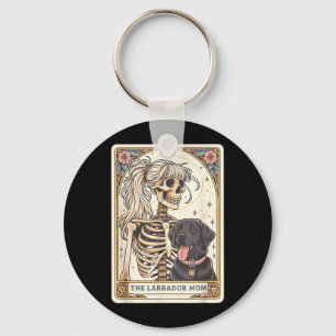 Black Lab Mum Tarot Card Black Labrador Skeleton Key Ring