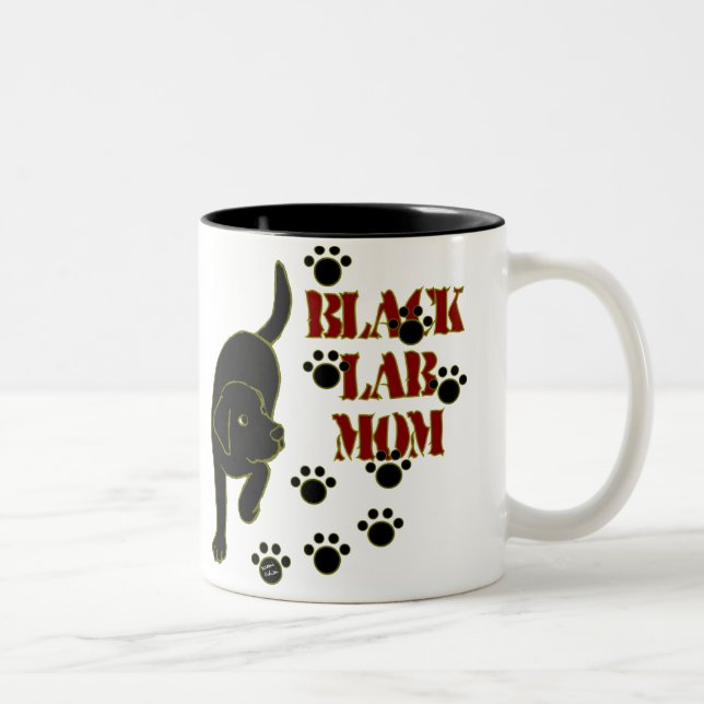 Black Lab Mum Two-Tone Coffee Mug (Right)