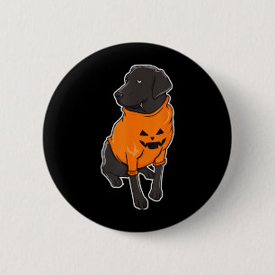 Black Lab Mutt Puppy Dog Halloween Pumpkin 6 Cm Round Badge
