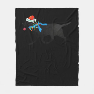 Black Lab Naughty Christmas Dog Classic T-Shirt Fleece Blanket