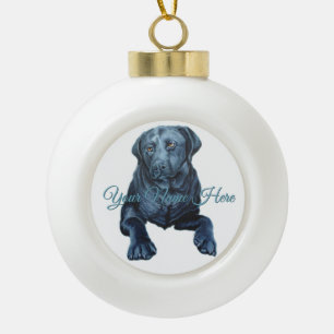 Black Lab Ornament Blue Dog Christmas Decoration