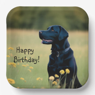 Black Lab Paper Plate