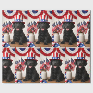 Black Lab Patriotic Uncle Sam Hat gift  Wrapping Paper
