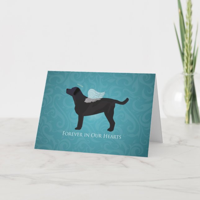 Black Lab Pet Memorial Sympathy Pet Loss Design Card (Front)