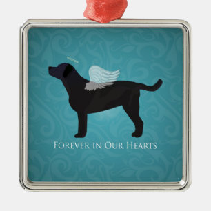 Black Lab Pet Memorial Sympathy Pet Loss Design Metal Tree Decoration