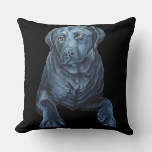 Black Lab Pillow Blue Dog Art Pillows & Gifts