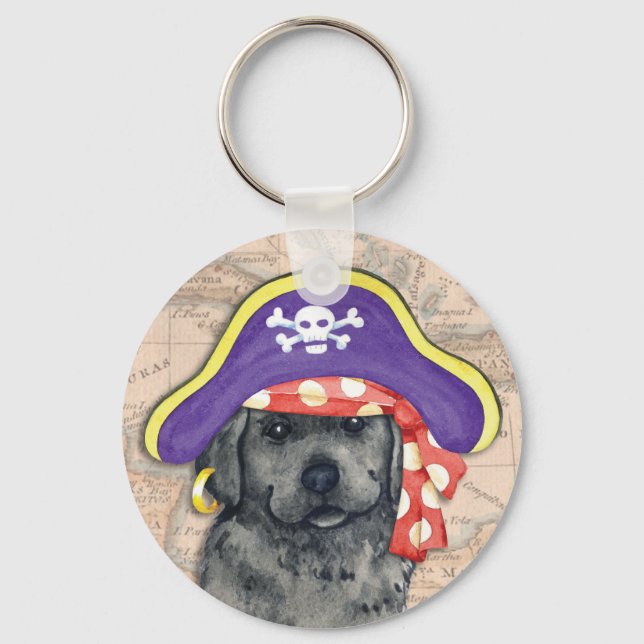 Black Lab Pirate Key Ring (Front)