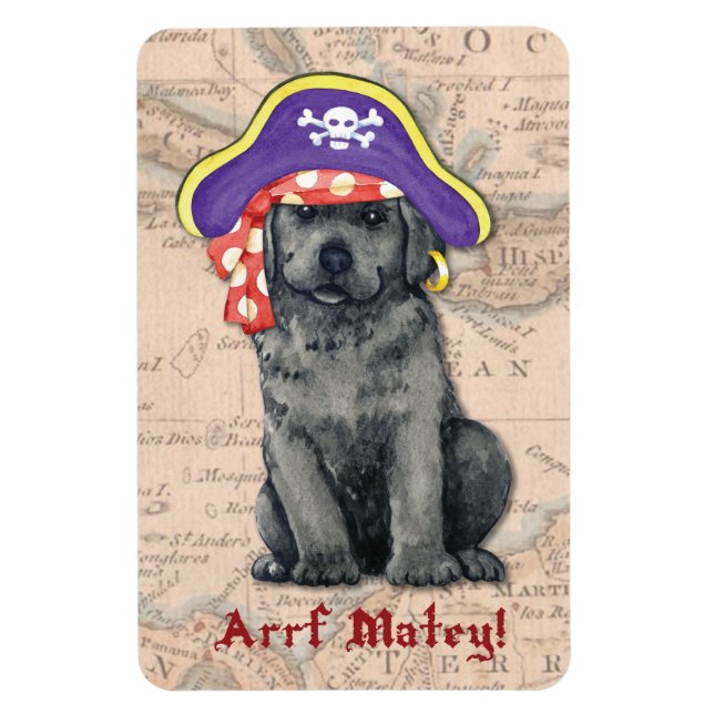 Black Lab Pirate Magnet (Vertical)