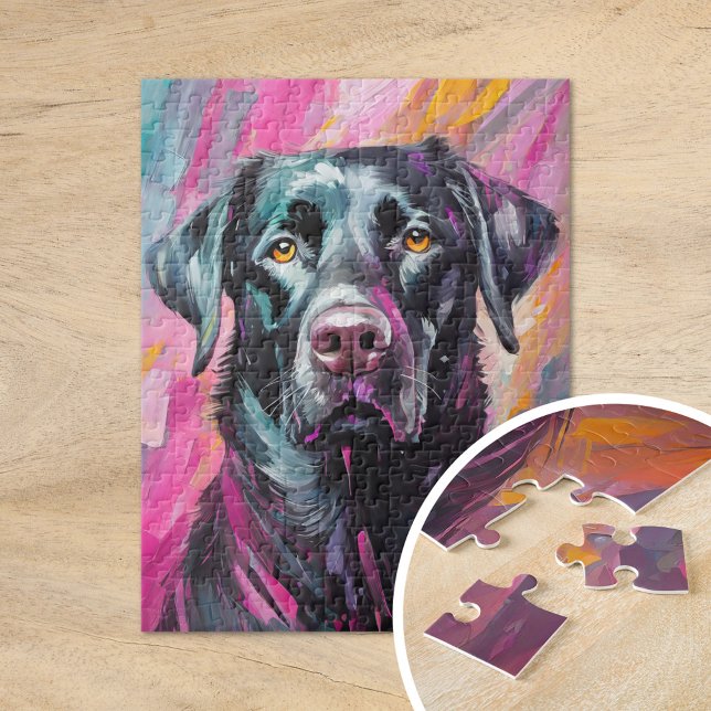 Black Lab Portrait Modern Art Jigsaw Puzzle (Creator Uploaded)