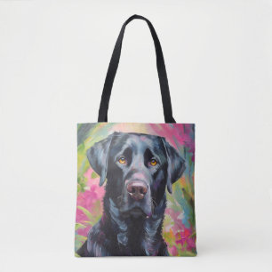 Black Lab Portrait Modern Art Tote Bag