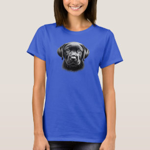 Black Lab Puppy Crewneck Sweatshirt, Cute Dog Draw T-Shirt