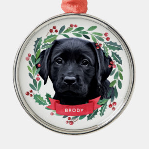Black Lab Puppy Dog Christmas Labrador Retriever Metal Tree Decoration