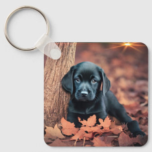Black Lab Puppy Key Ring