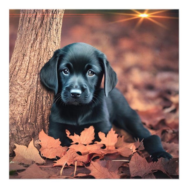 Black Lab Puppy Photo Enlargement Print (Front)