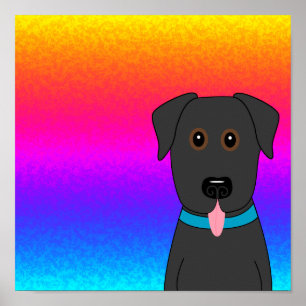 Black Lab Rainbow Poster