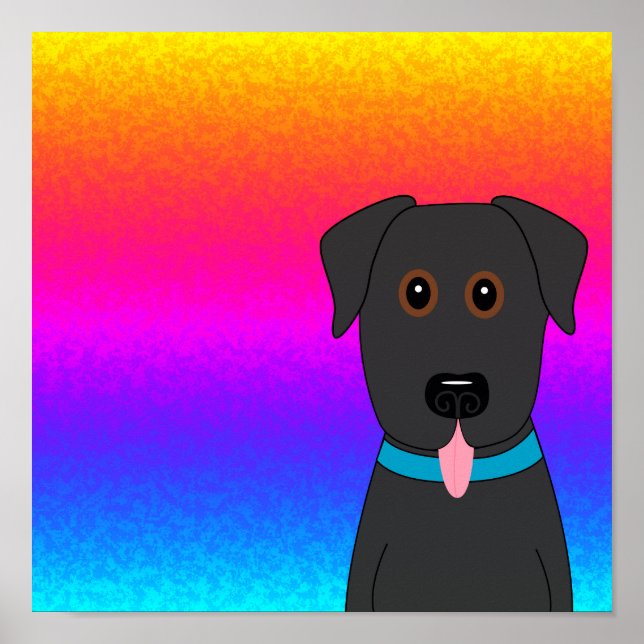 Black Lab Rainbow Poster (Front)