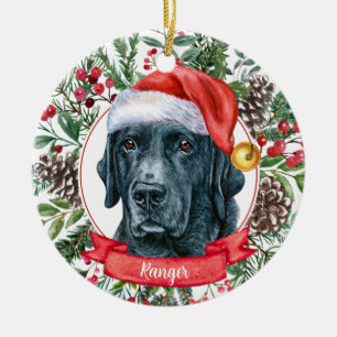 Black Lab Retriever Custom Dog Christmas Ornament
