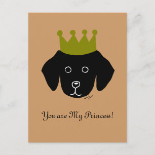Black Lab Retriever Funny Cartoon Illustration Postcard