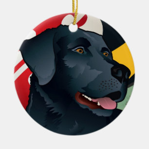 Black Lab Retriever of Maryland Ceramic Tree Decoration