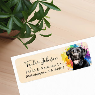 Black Lab Return Address Label
