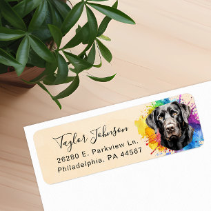 Black Lab Return Address Label