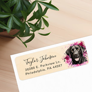 Black Lab Return Address Label