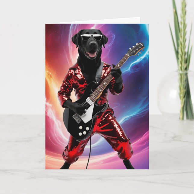Black Lab Rock Star Card (Front)