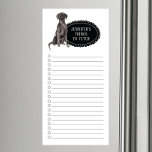 Black Lab Shopping List  Magnetic Notepad<br><div class="desc">Adorable things to fetch Black Lab dog with a black chalkboard frame personalised with your name.</div>
