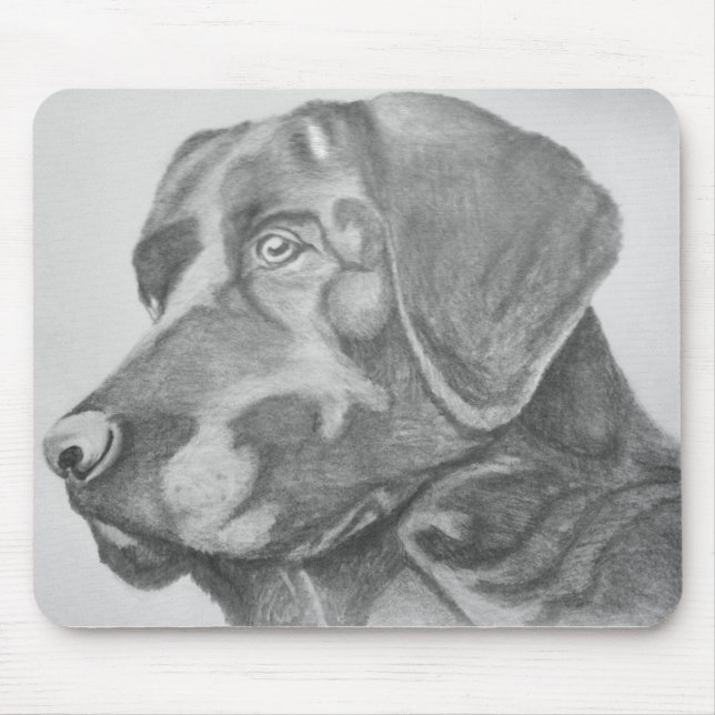 Black Lab sketch mouse pad (Front)
