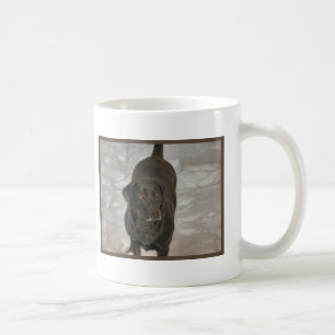 black lab snow storm coffee mug
