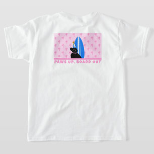 Black Lab Surf Dog Pink Girl’s T-Shirt