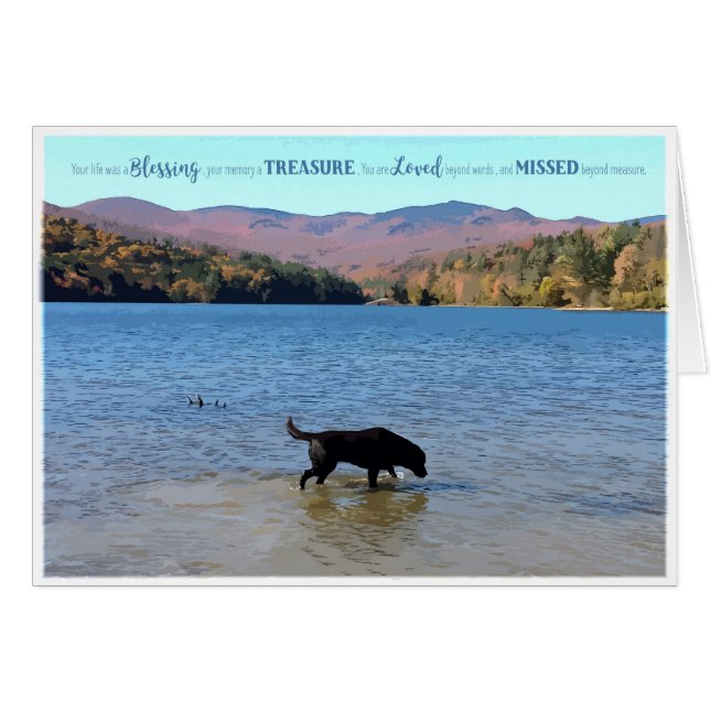 Black Lab Sympathy Card - Dog Sympathy - Pet Loss (Front Horizontal)