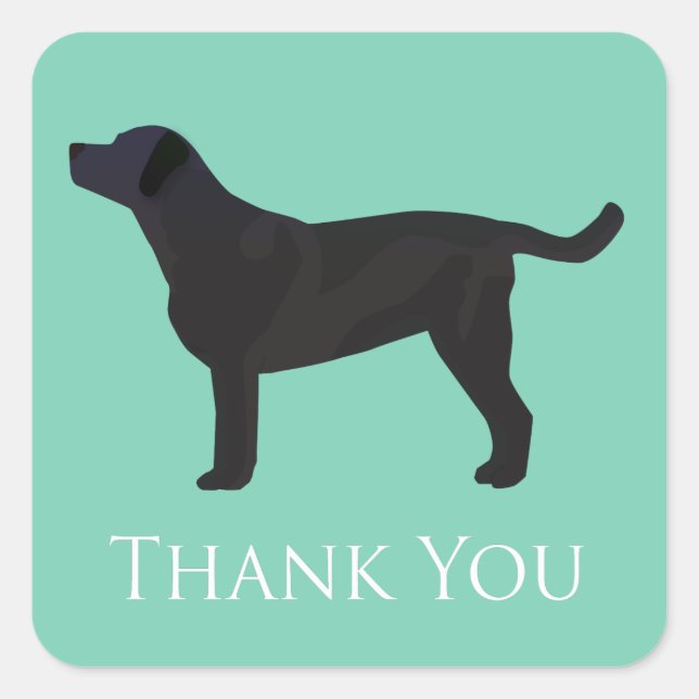 Black Lab Thank You Design Square Sticker (Front)