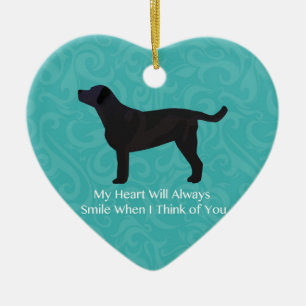 Black Lab Thinking of You Design Ceramic Tree Decoration