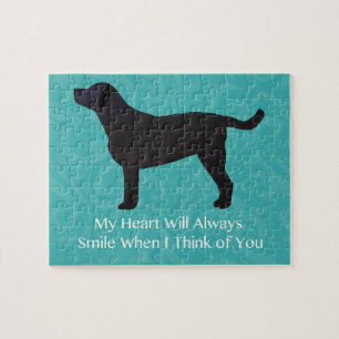 Black Lab Thinking of You Design Jigsaw Puzzle