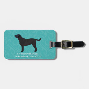Black Lab Thinking of You Design Luggage Tag