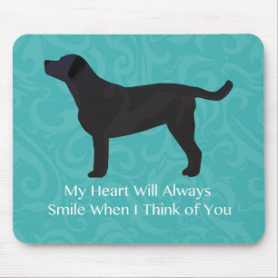 Black Lab Thinking of You Design Mouse Mat