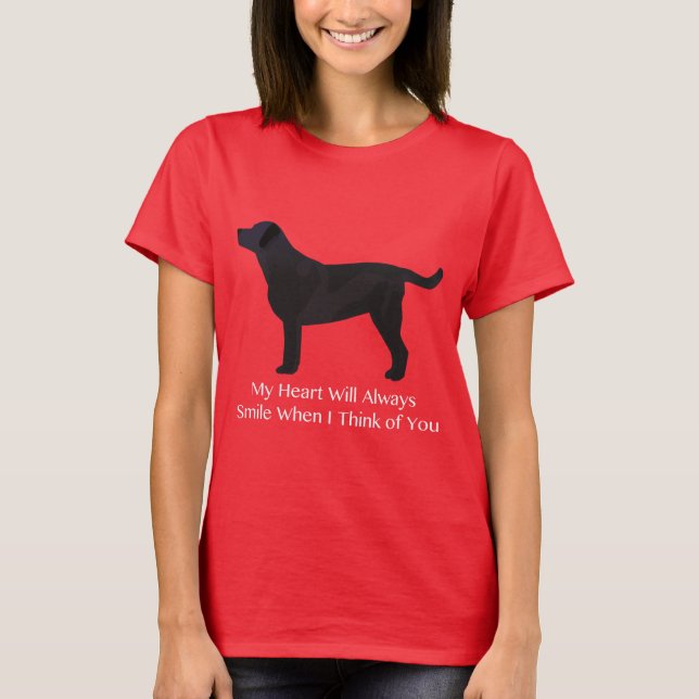 Black Lab Thinking of You Design T-Shirt (Front)