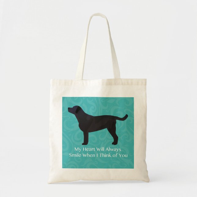 Black Lab Thinking of You Design Tote Bag (Front)